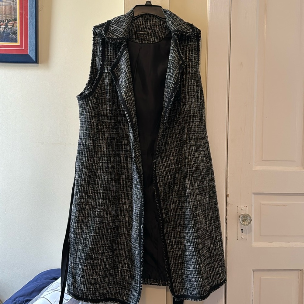 Tweed long vest with pockets size 18/20
